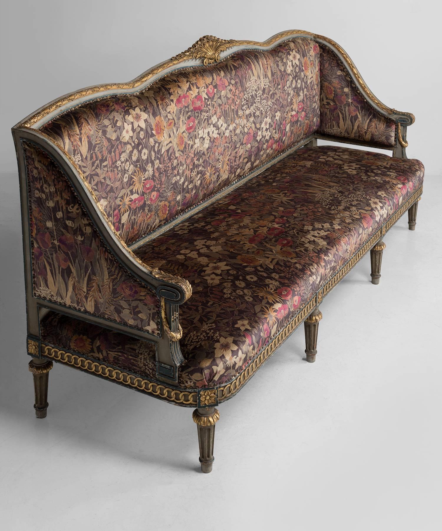 French Louis XVI Giltwood Sofa, circa 1880
