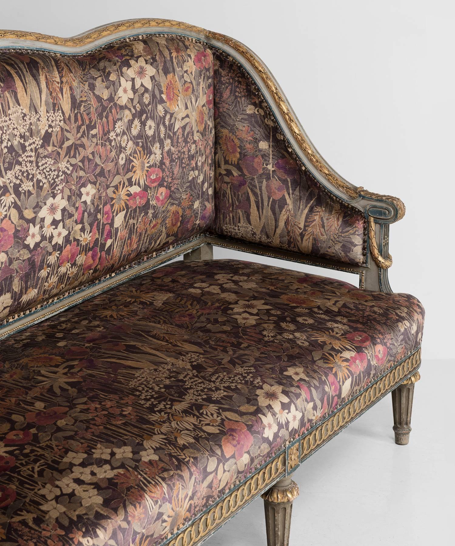 Louis XVI Giltwood Sofa, circa 1880 In Excellent Condition In Culver City, CA