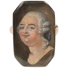 Louis XVI Gold and Enamel Portrait Ring, 1793