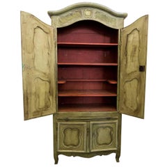 Antique Louis XVI Green Armoire