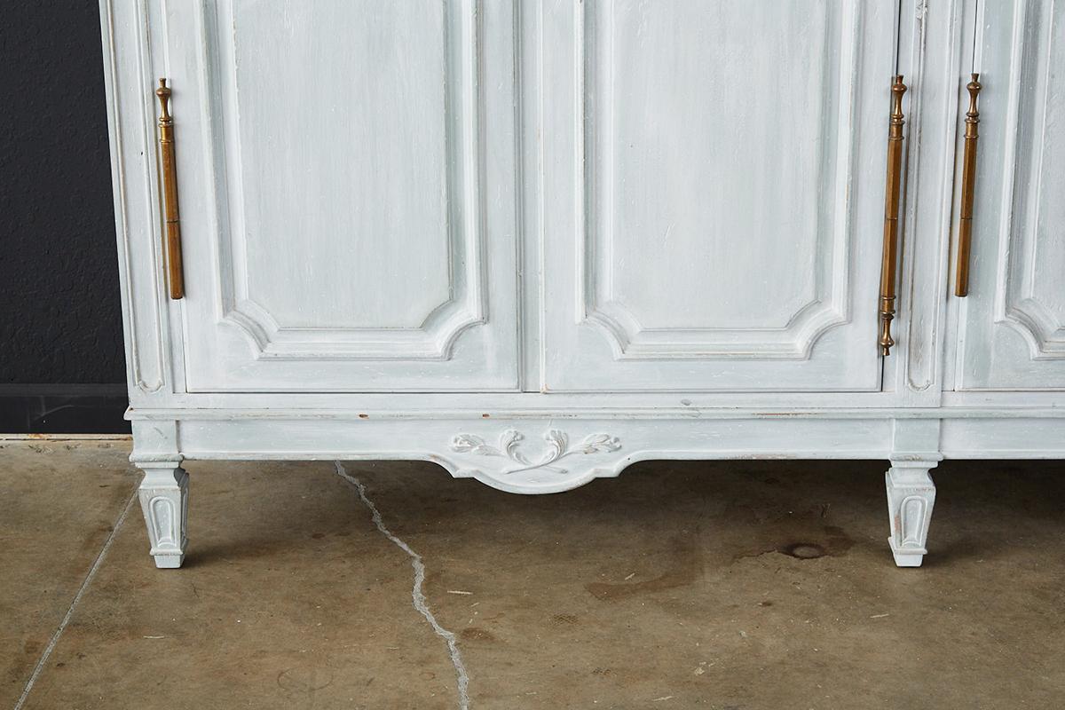 Louis XVI Gustavian Style Painted Wardrobe Armoire 1