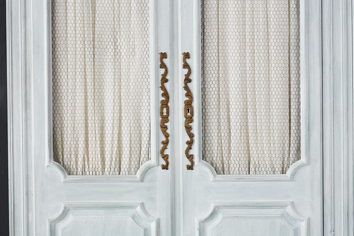 Louis XVI Gustavian Style Painted Wardrobe Armoire 2