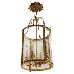 Louis XVI Hall Brass Lantern Fixture