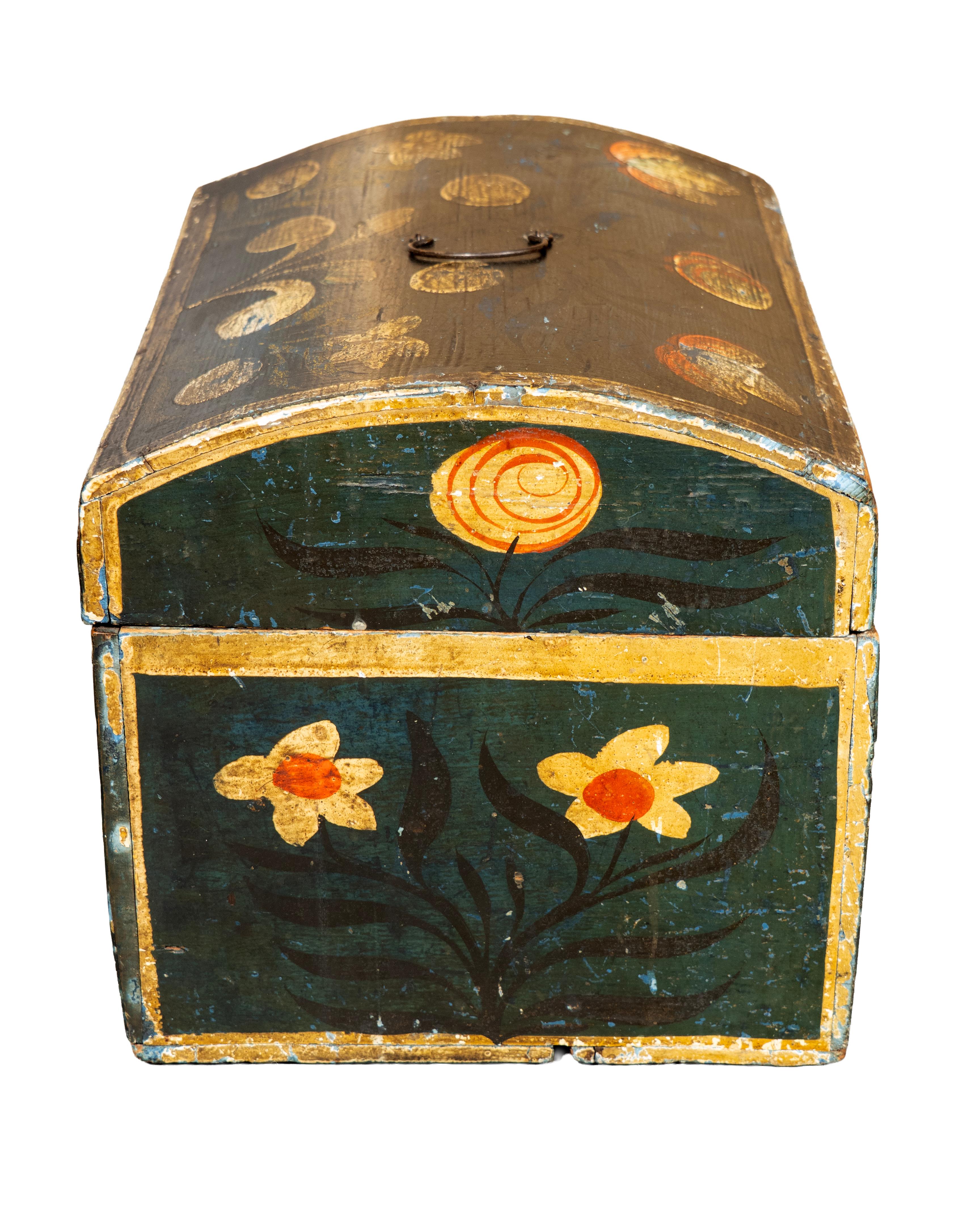 Louis XVI Handbemalte Hochzeitsbox im Zustand „Gut“ im Angebot in Essex, MA