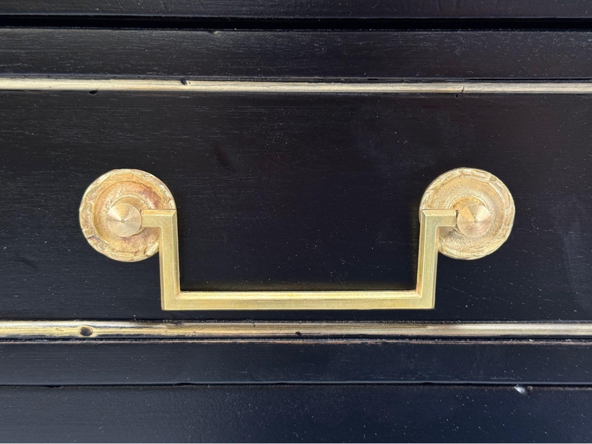 Louis XVI, Hollywood Regency, Bronze, Marble, Ebonized Console, France, 1930s For Sale 4