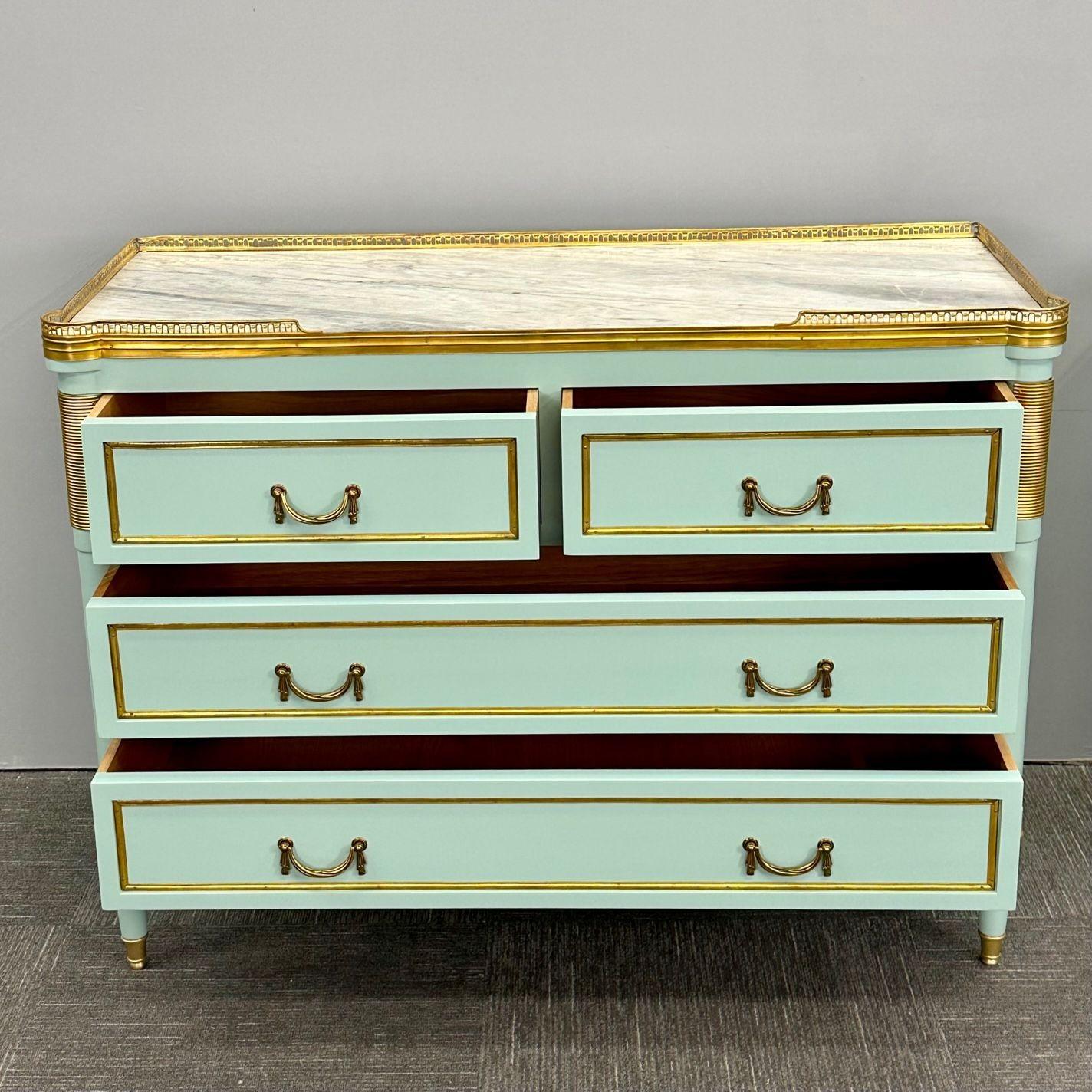 Louis XVI Hollywood Regency Jansen Style Commodes, Mint Commodes / Nightstands For Sale 4