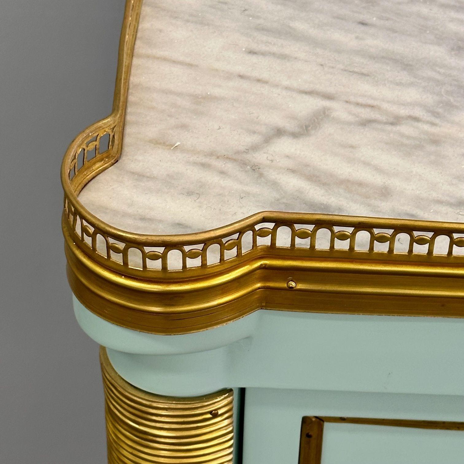 Louis XVI Hollywood Regency Jansen Style Commodes, Mint Commodes / Nightstands For Sale 2