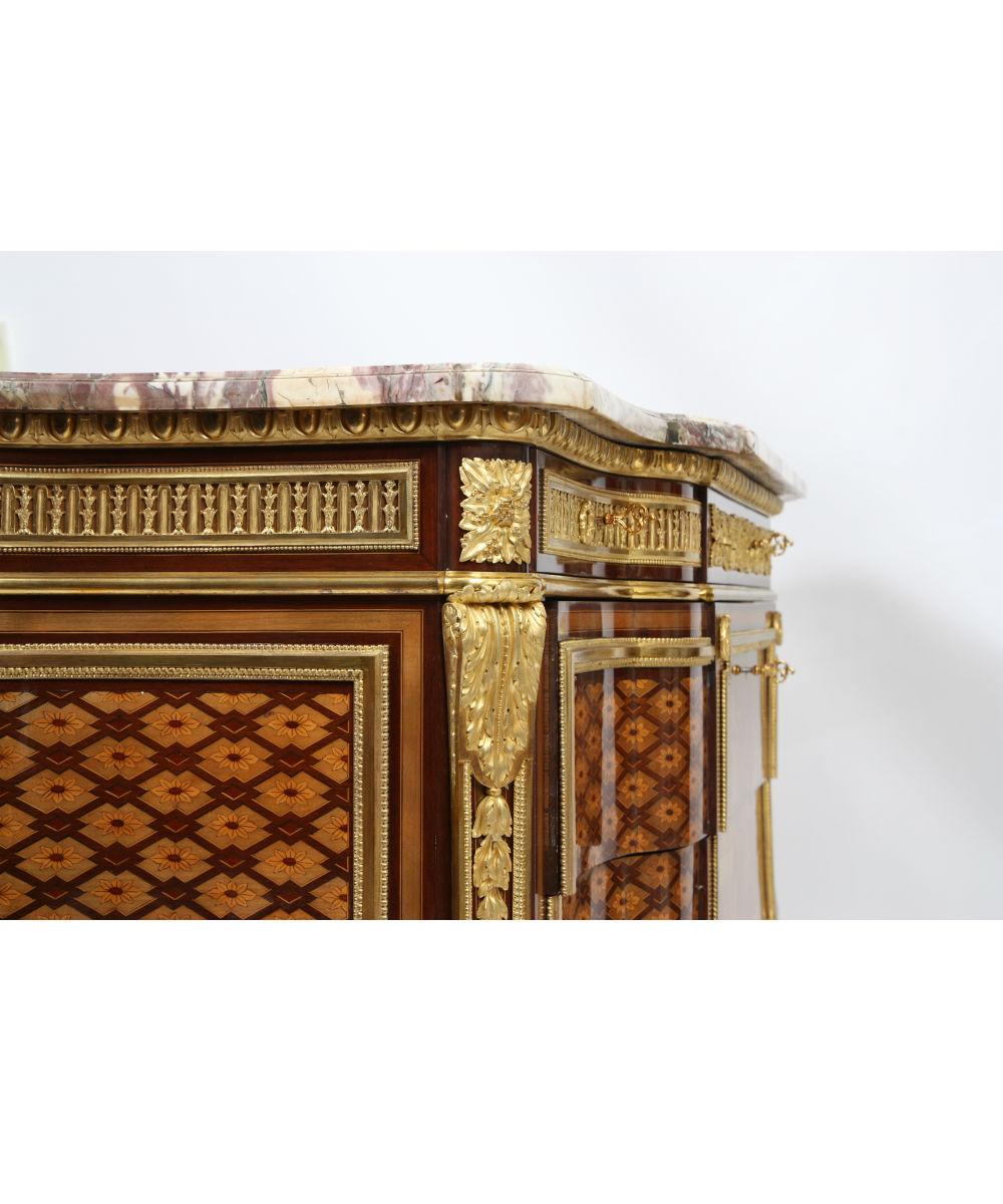 Marquetry Louis XVI Inlaid Commode attribution from Riesener