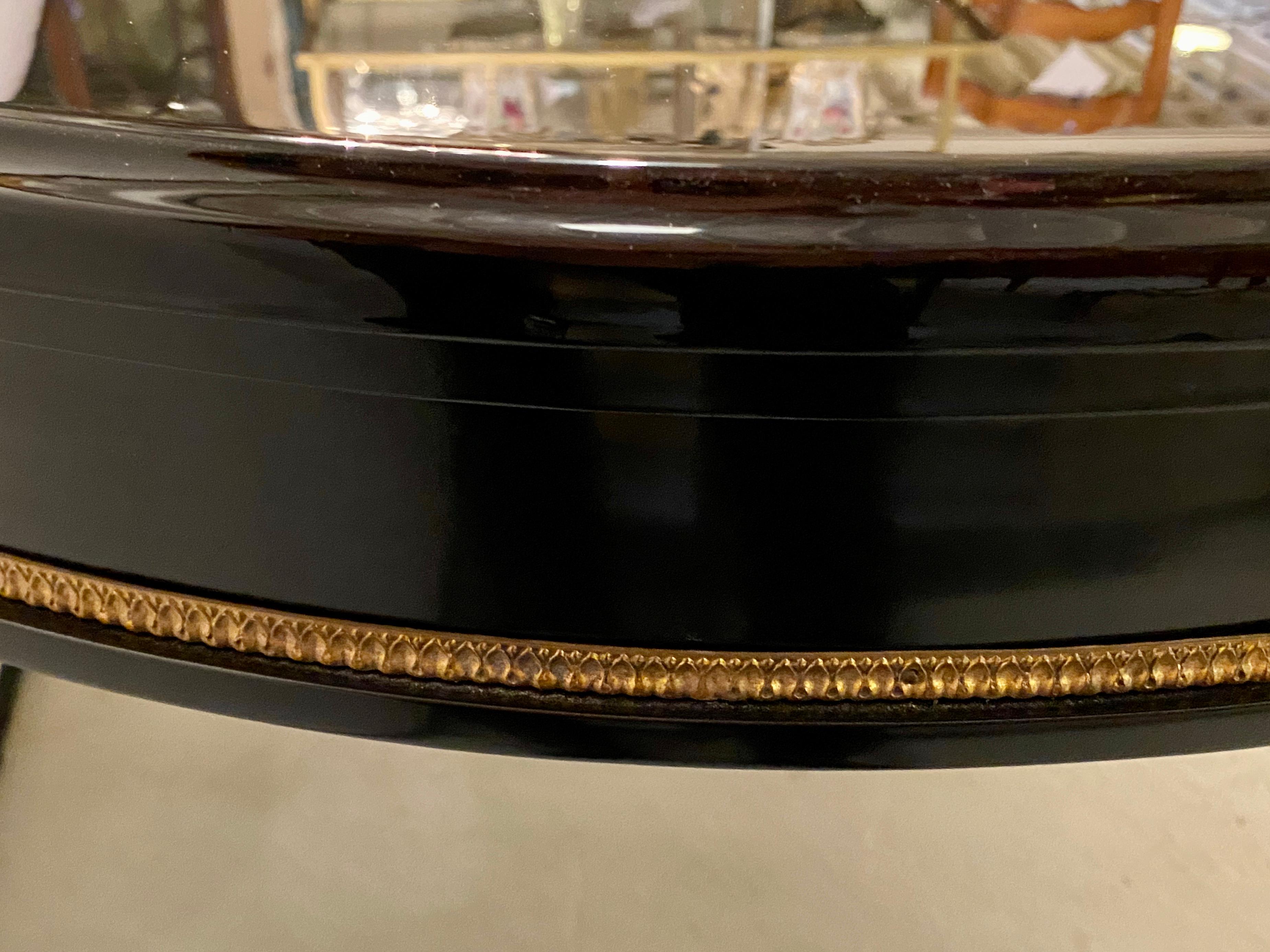 Louis XVI Jansen Style Center or Dining Table Black Lacquer Steinway Finish en vente 11