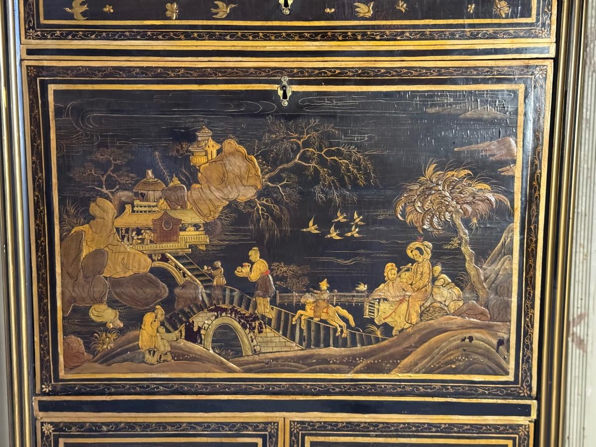 Secrétaire en laque Louis XVI, fin du XVIIIe siècle en vente 4