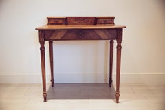 Louis XVI Ladies Writing Table Desk Bureau Book Match Walnut Wood