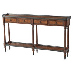 Louis XVI Leather Console Table