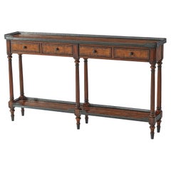 Table console en cuir Louis XVI