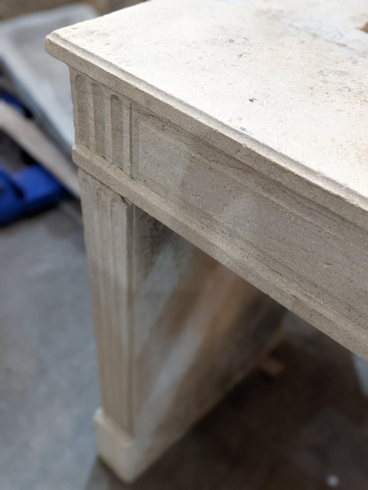 19th Century Louis XVI Limestone Mantel from France For Sale
