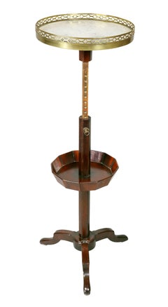 Louis XVI Mahogany and Brass-Mounted Adjustable Candle Stand by Bailly