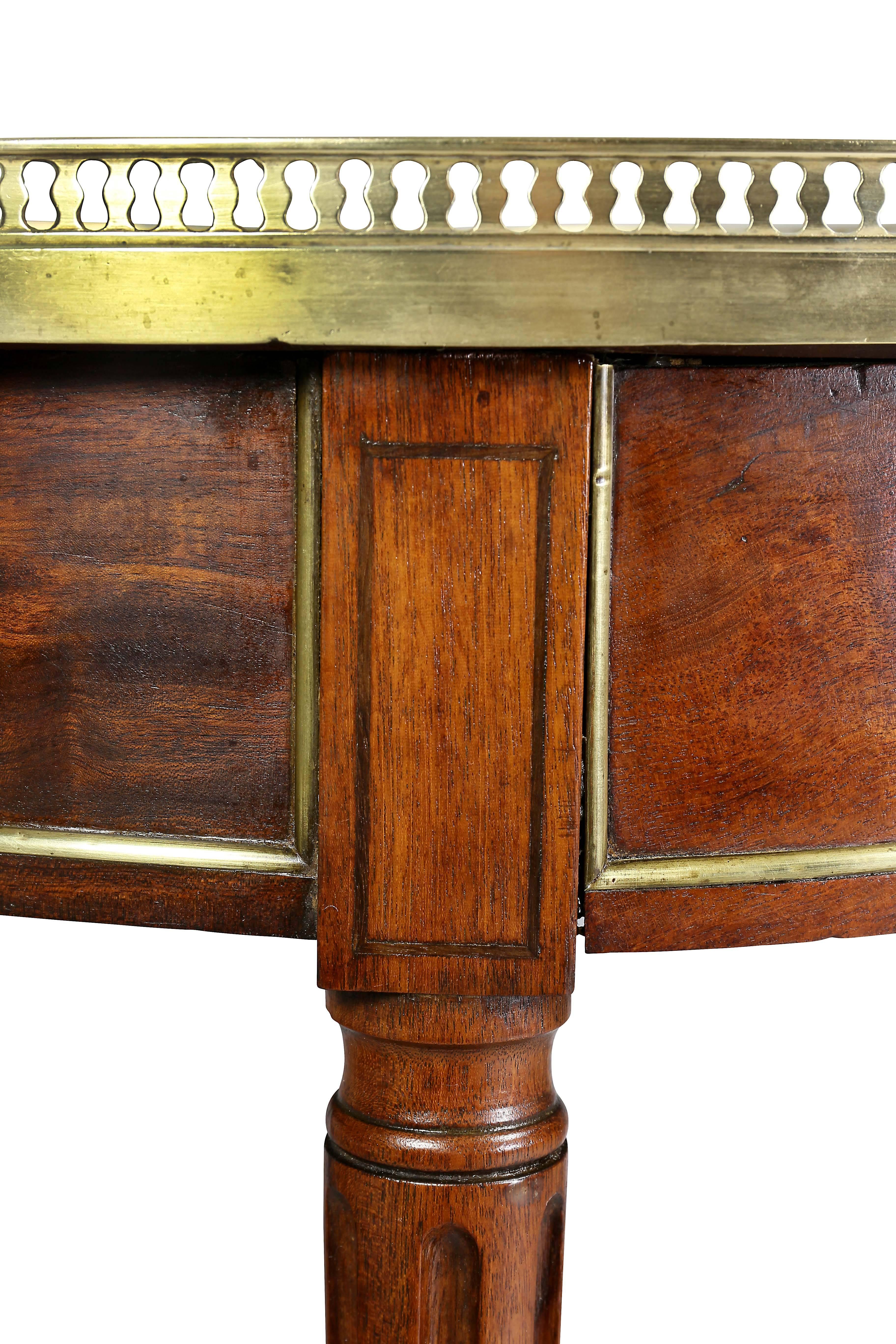 Late 18th Century Louis XVI Mahogany and Brass Mounted Bouillotte Table