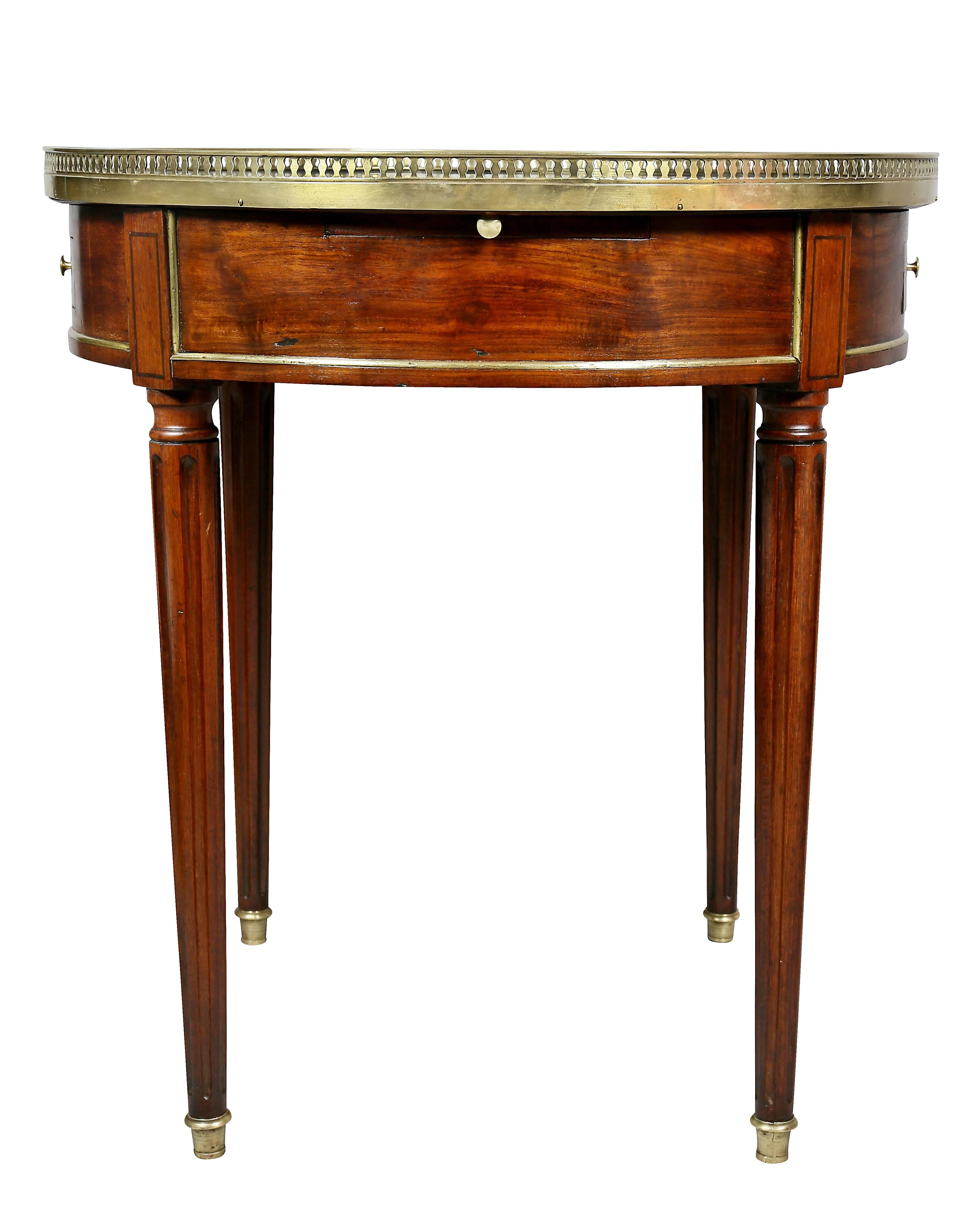 Louis XVI Mahogany and Brass Mounted Bouillotte Table 3