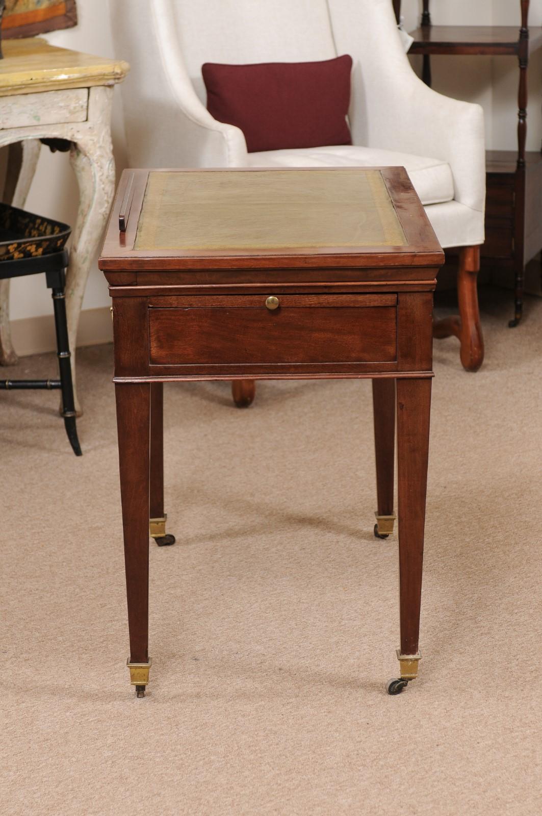 Louis XVI Mahogany Architect’s Desk with Leather Top, France ca. 1800 For Sale 8