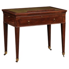 Antique Louis XVI Mahogany Architect’s Desk with Leather Top, France ca. 1800
