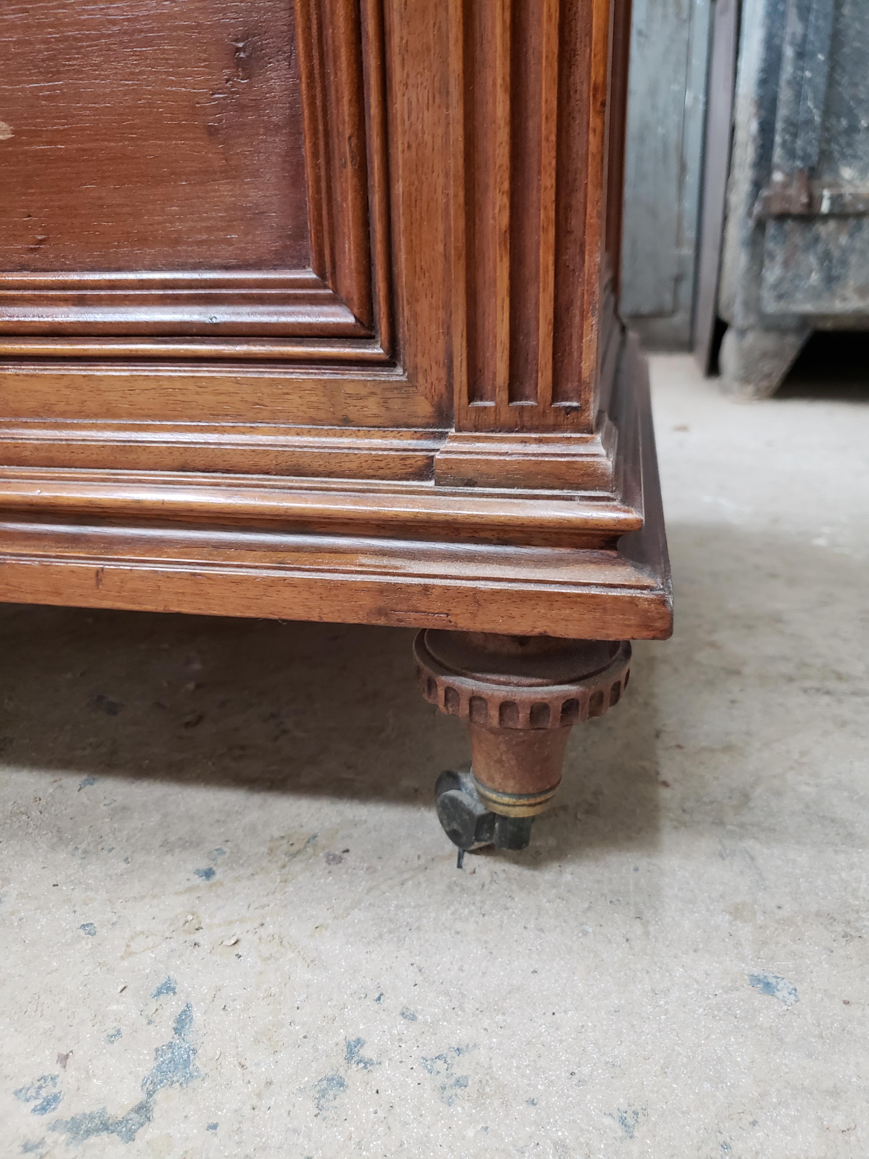 Louis XVI Style Mahogany Architects Table with Side Cabinet, 20TH Century  In Good Condition For Sale In Spencertown, NY