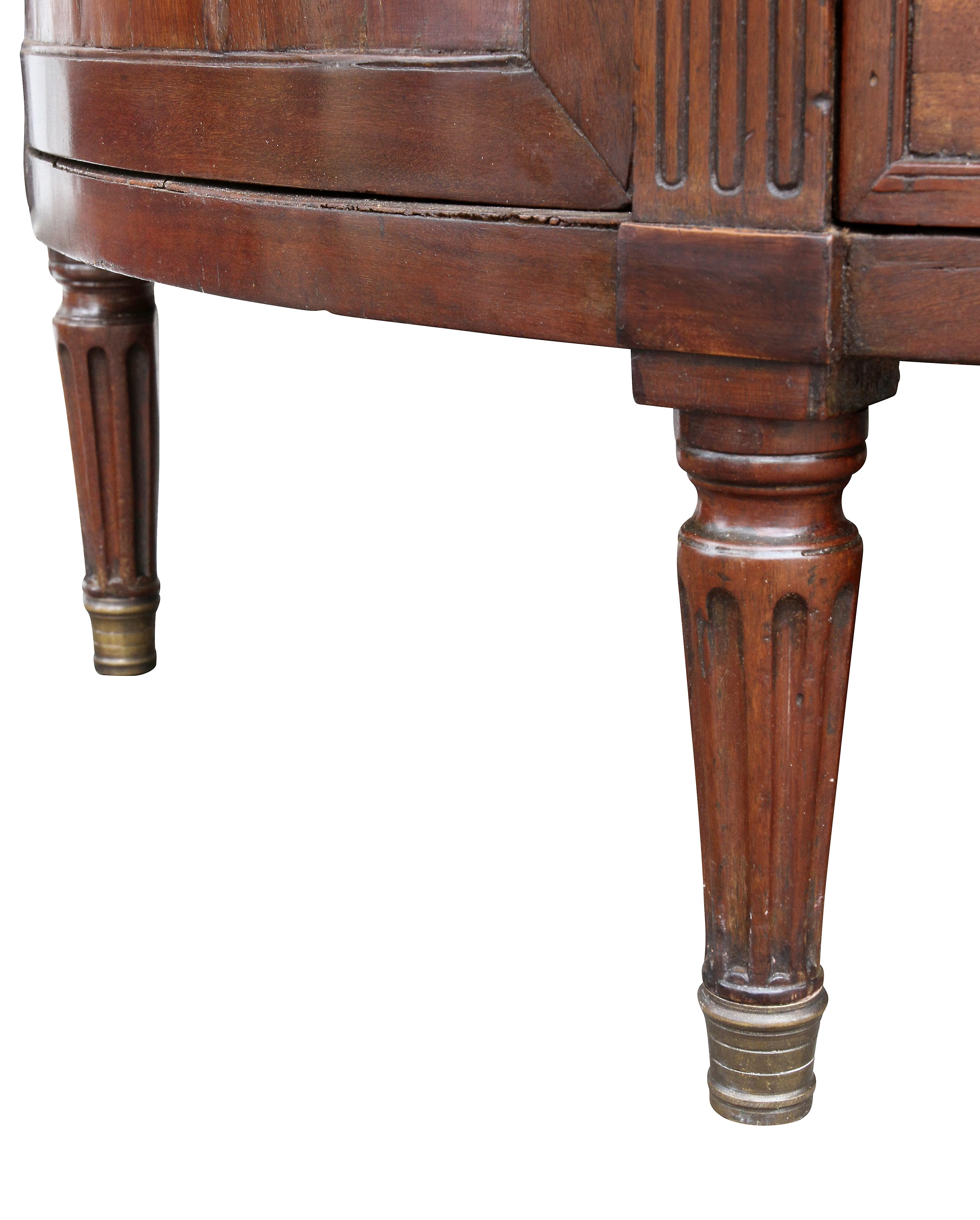 Louis XVI Mahogany Demilune Commode 3