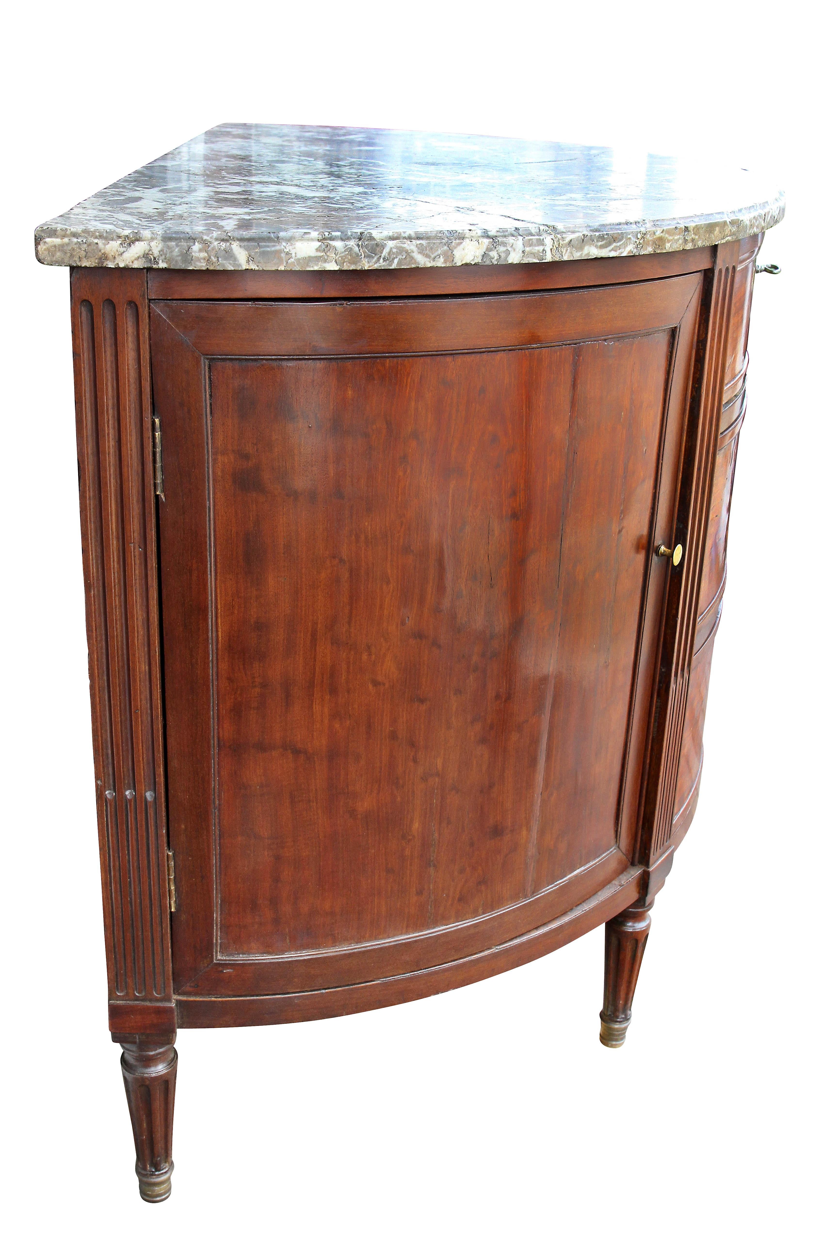 Louis XVI Mahogany Demilune Commode 4