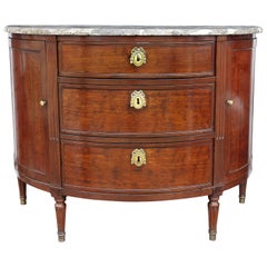 Louis XVI Mahogany Demilune Commode