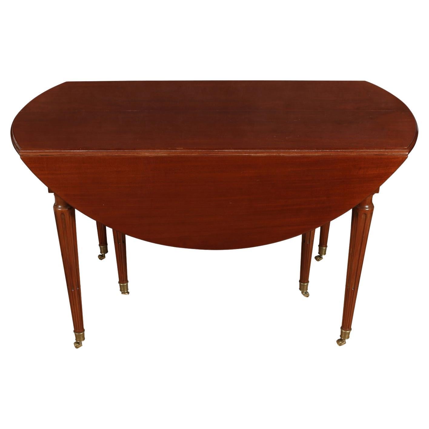 Louis XVI Mahogany Extension Table with Leaves For Sale
