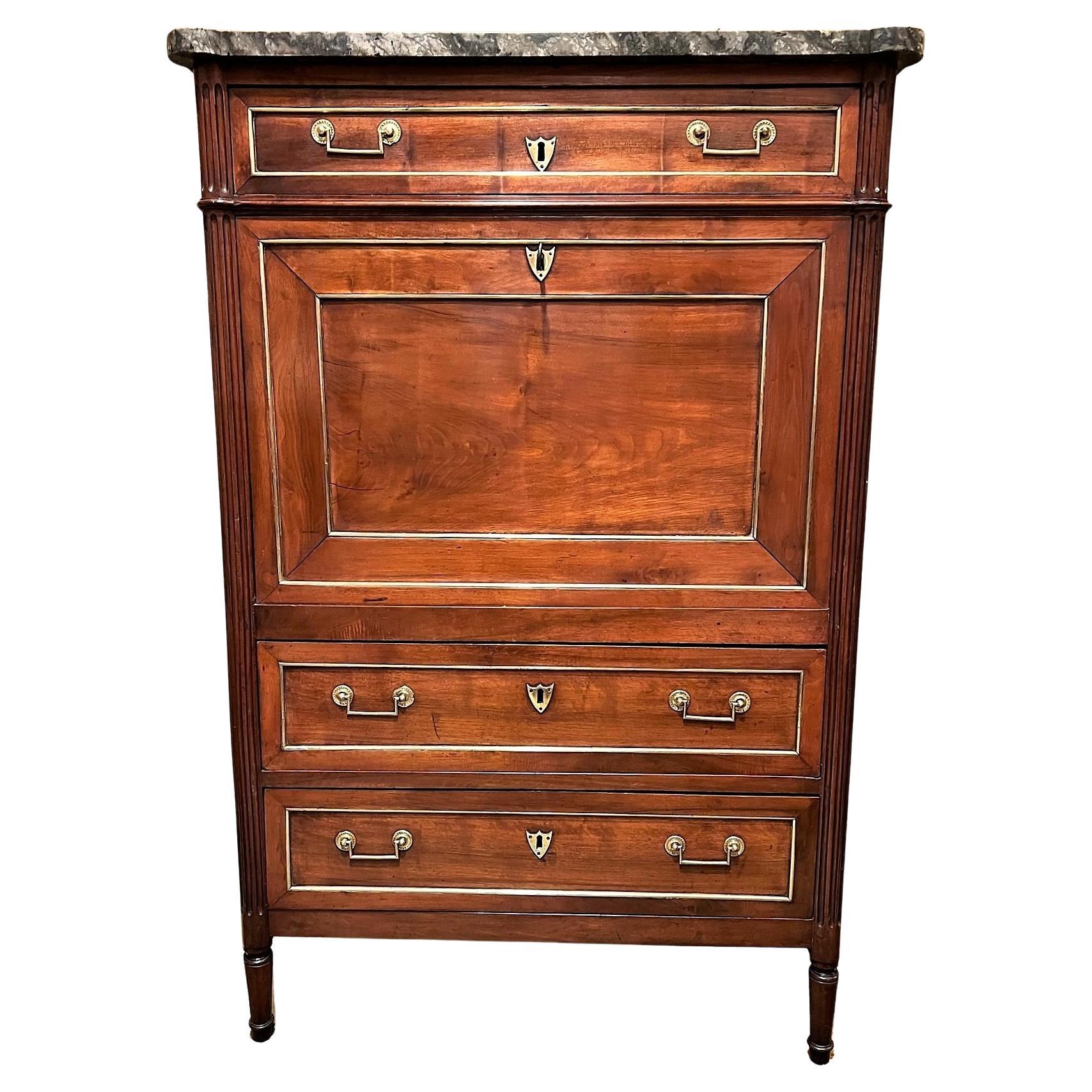 Louis XVI Mahogany Secrétaire à Abattant Circa 1820, France For Sale