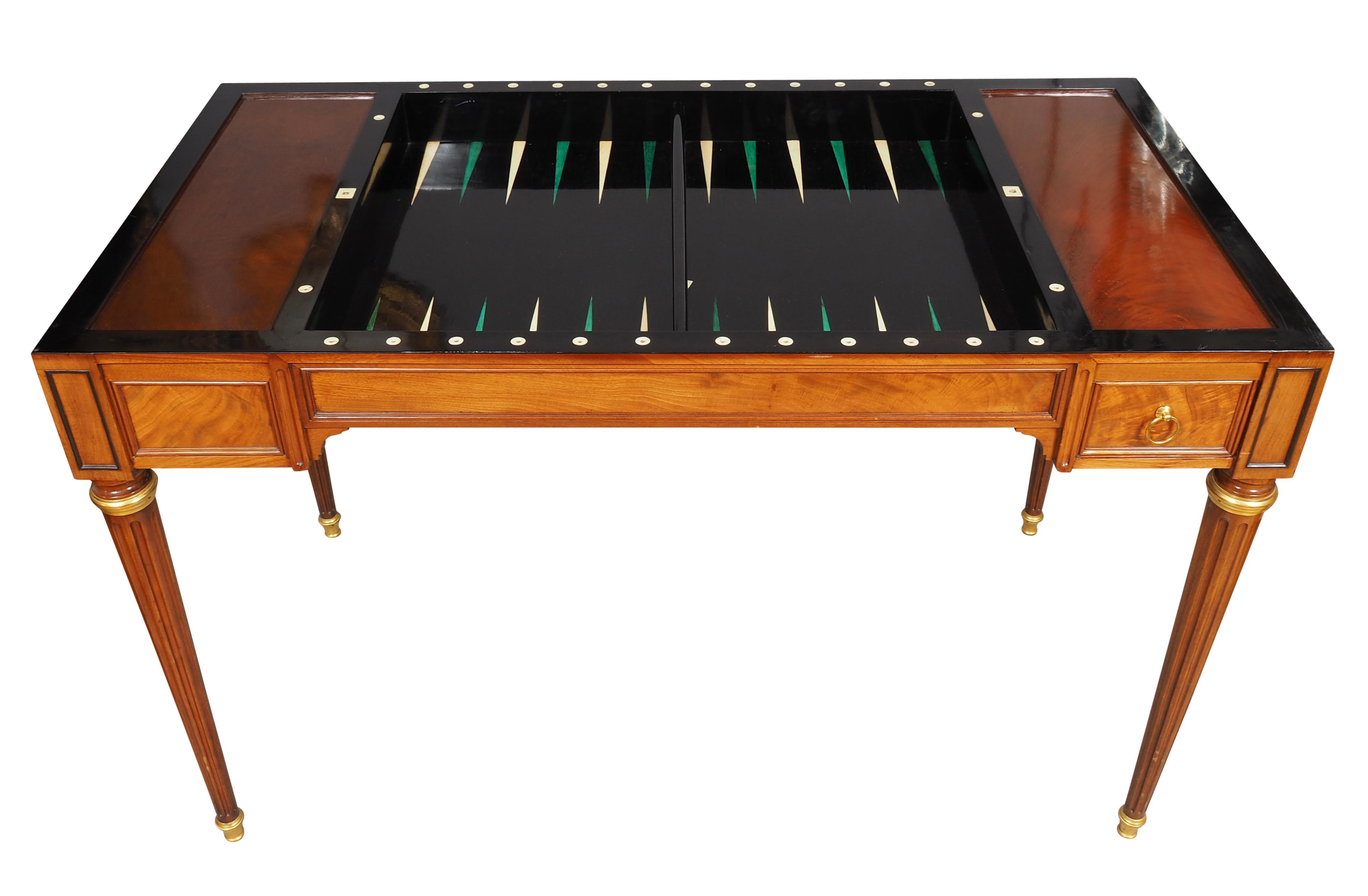 Louis XVI Mahogany Tric Trac Table By C.C Saunier For Sale 1