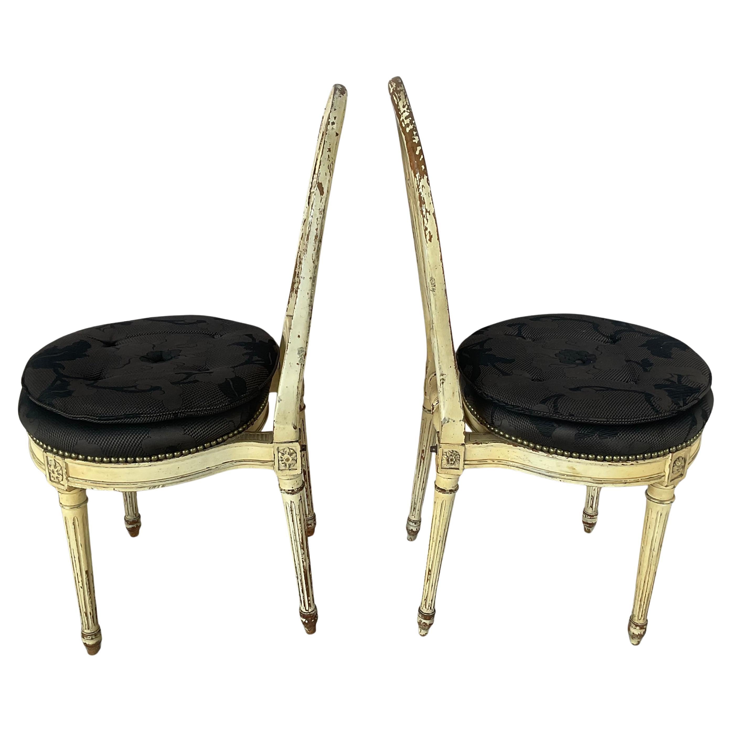 20th Century Louis XVI Maison Jansen Style Balloon-Back Dining Chairs, Set of Six For Sale
