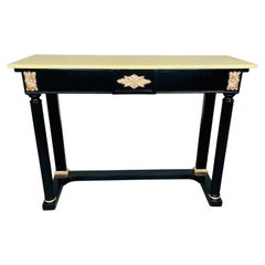 Louis XVI Maison Jansen Style Lacquered Marble Top Console or Entryway Table