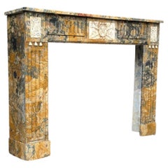 Louis XVI mantel in Yellow Sienna marble, circa 1800