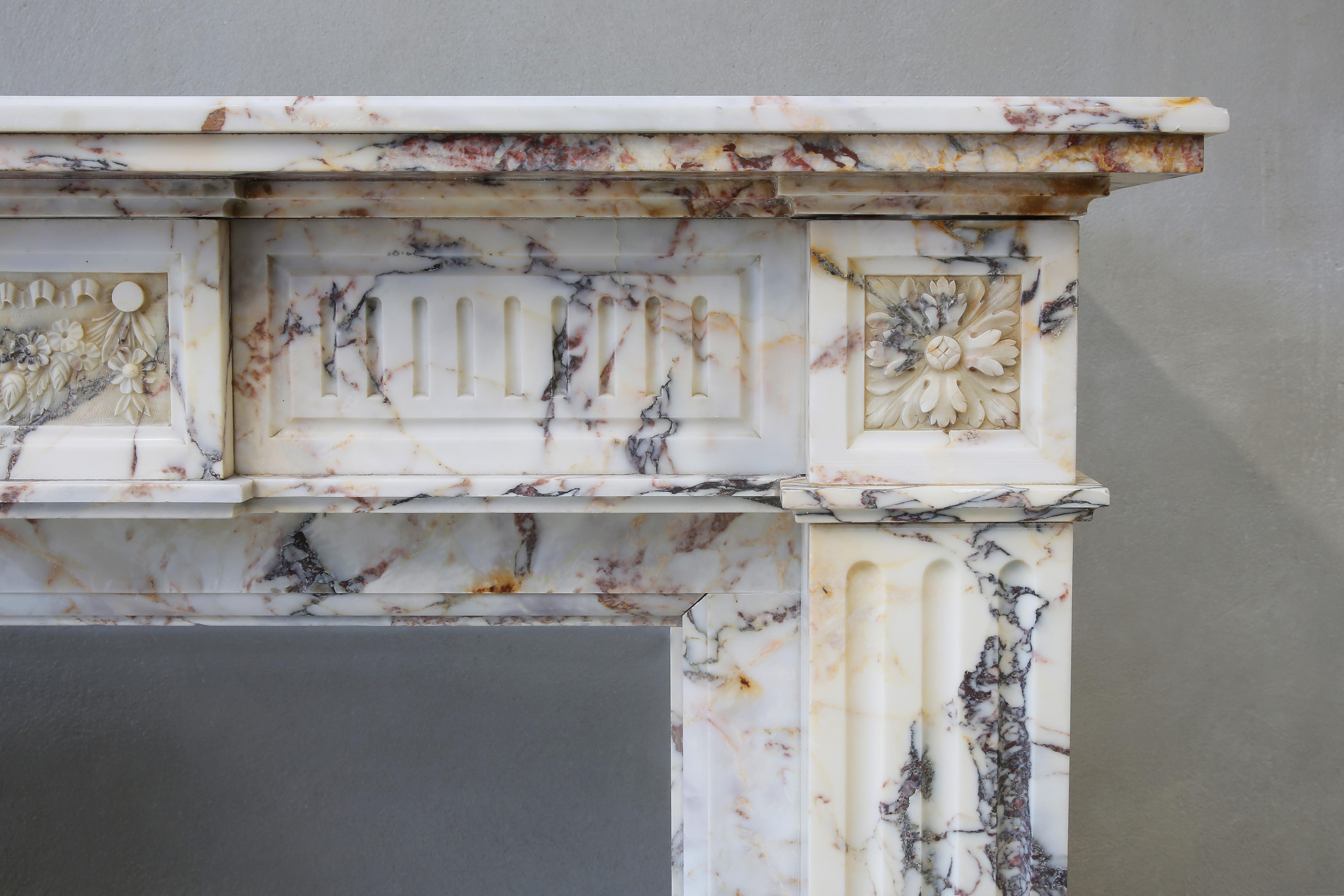 French Louis XVI Mantle of Breche Marble from the 19th Century