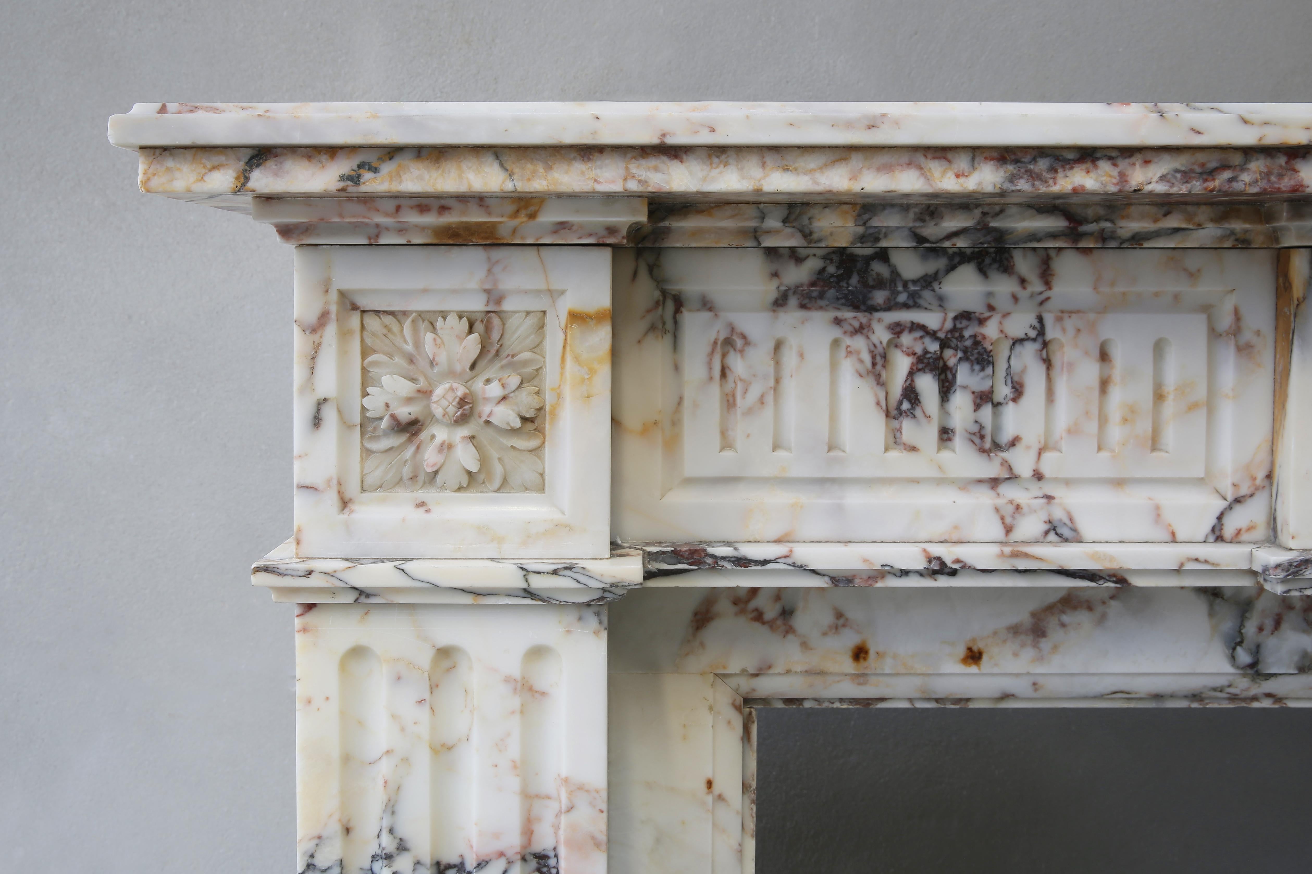 Louis XVI Mantle of Breche Marble from the 19th Century In Good Condition In Made, NL