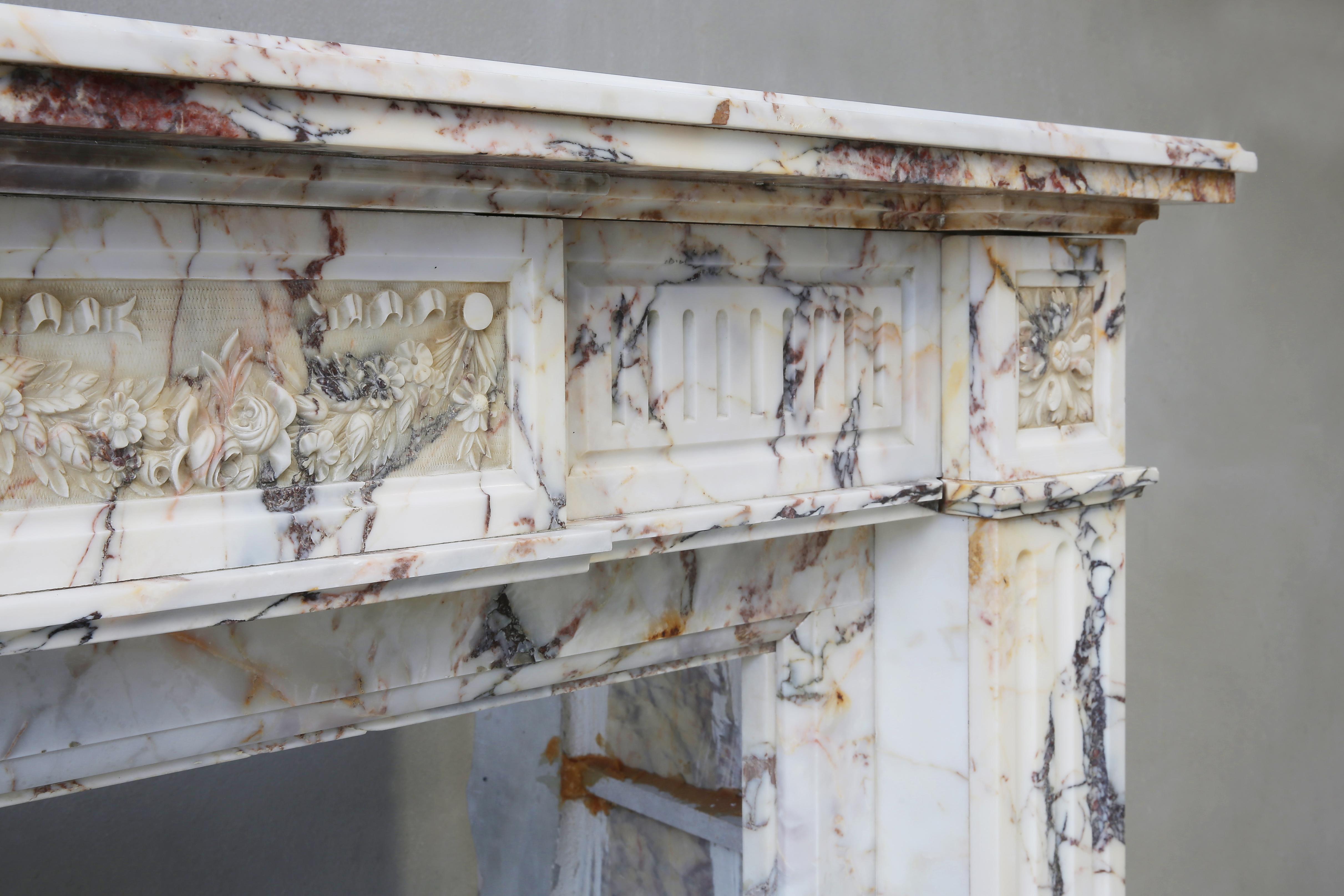 Louis XVI Mantle of Breche Marble from the 19th Century 1