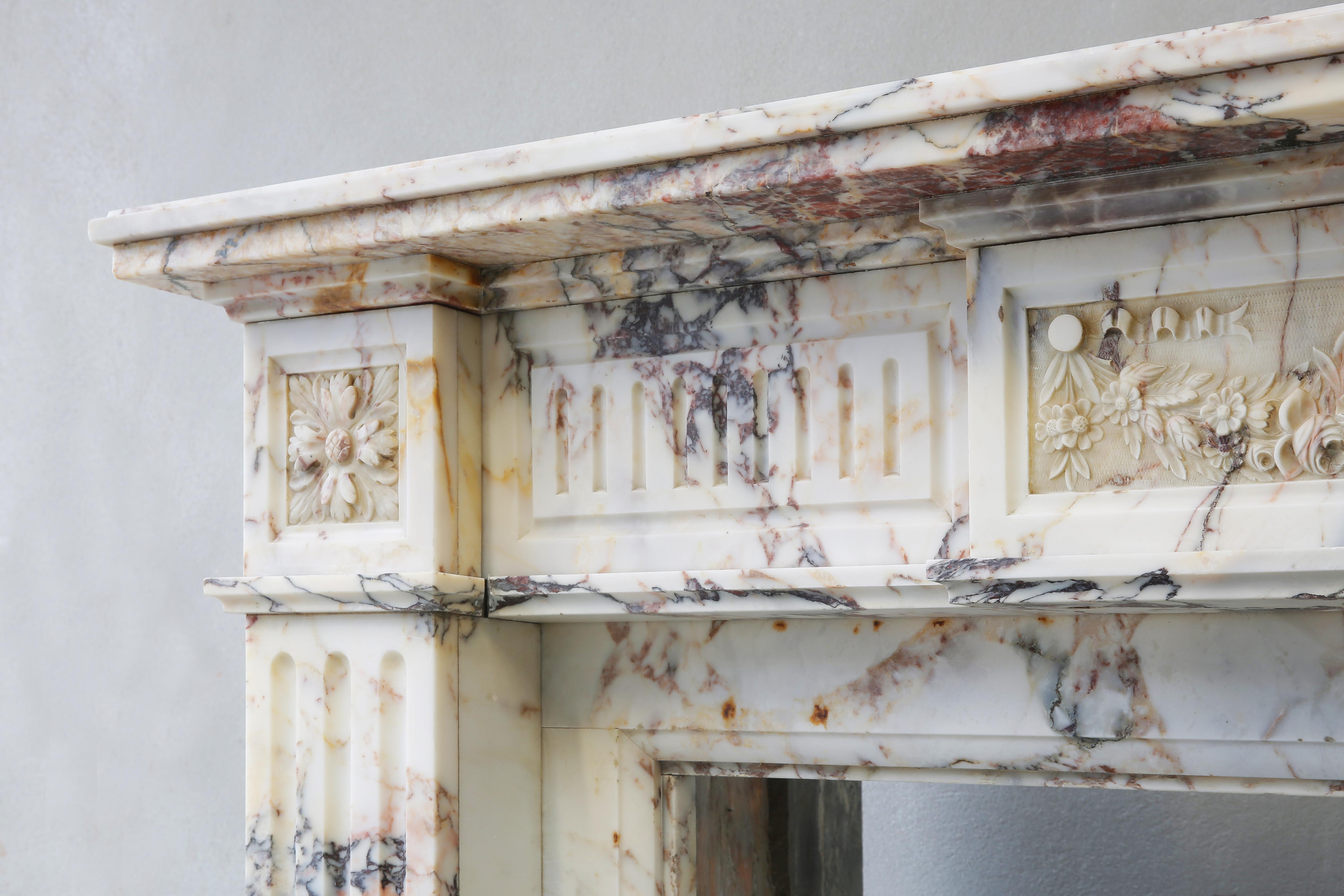 Louis XVI Mantle of Breche Marble from the 19th Century 2
