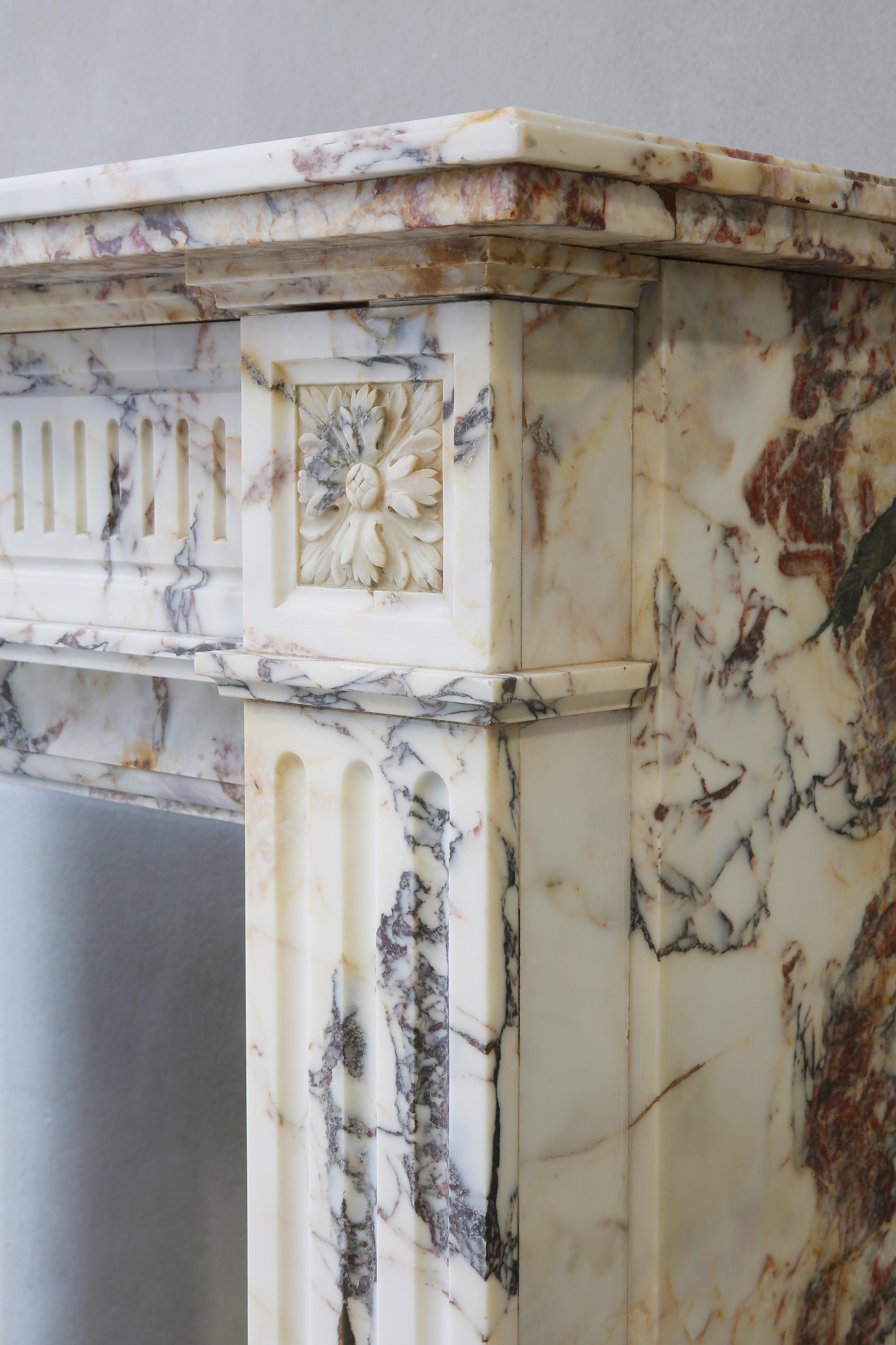 Louis XVI Mantle of Breche Marble from the 19th Century 4