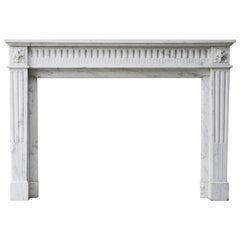 Louis XVI Mantle of Carrara Marble from the 19th Century