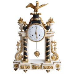 Louis XVI Marble Clock, Early 19th Century