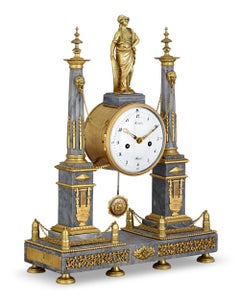Louis XVI Marble Mantle Clock by Jean-Nicolas Schmit