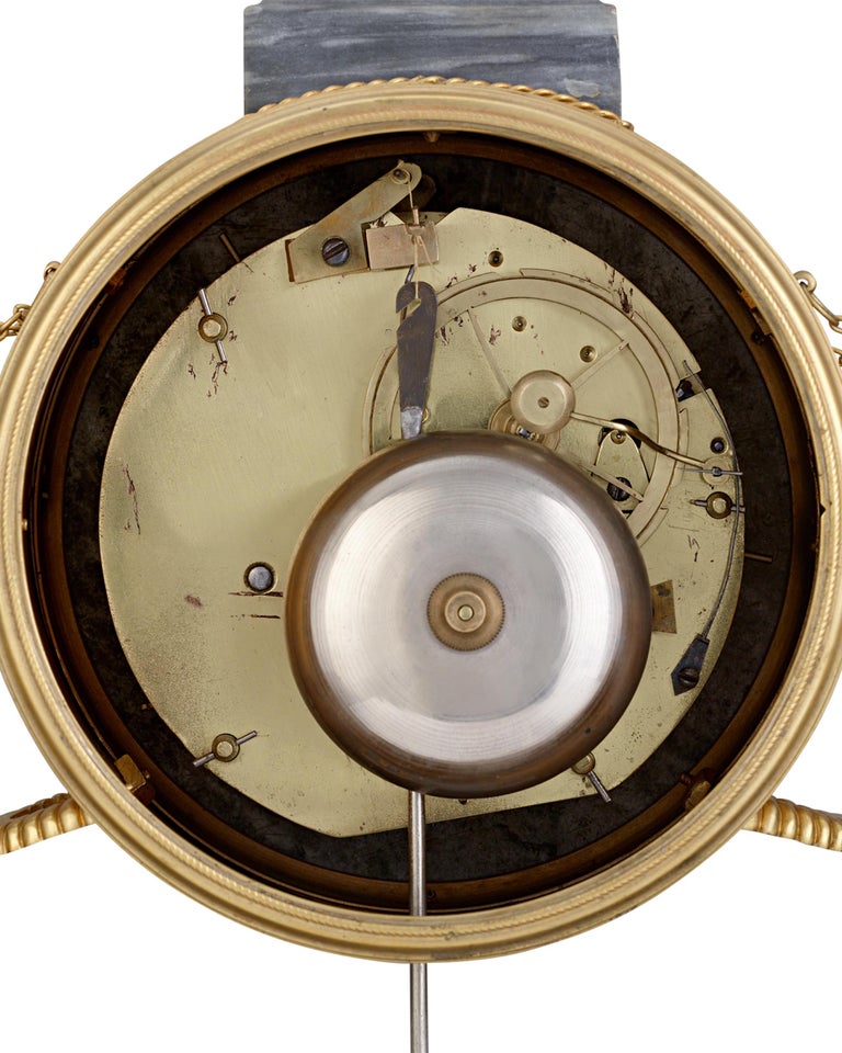 Ormolu Louis XVI Marble Mantle Clock by Jean-Nicolas Schmit For Sale