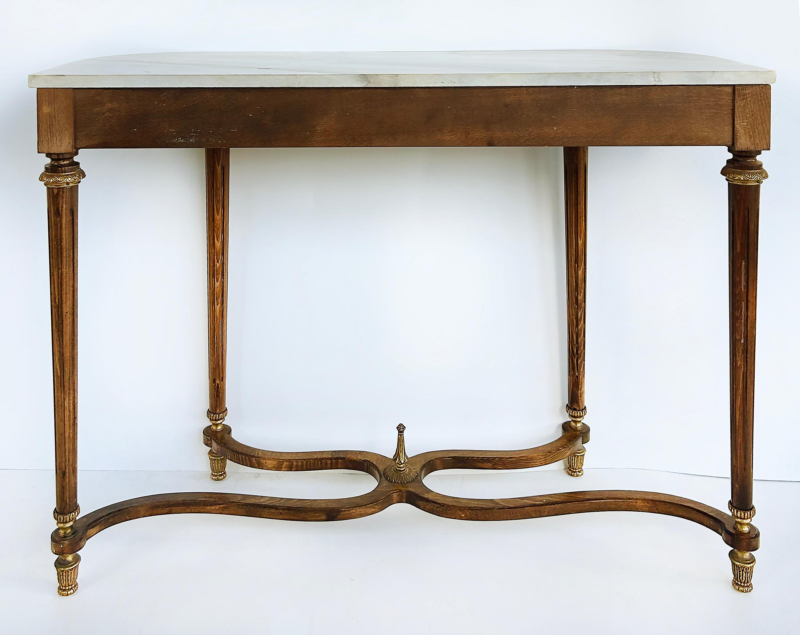 Louis XVI Marble Top Console Table, Gilt Bronze, Porcelain Hand-painted Plaques en vente 8