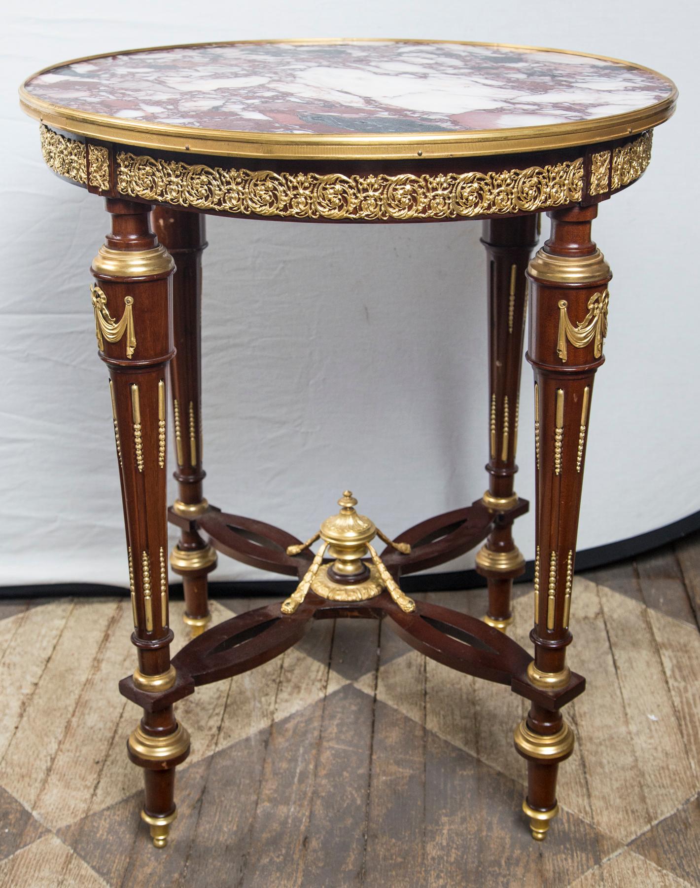 20th Century Louis XVI Marble Topped Center Table, End Table or Gueridon For Sale