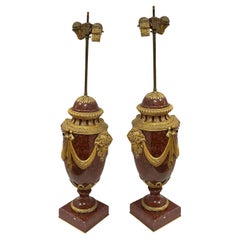 Antique Louis XVI Marble Vases As Lamps