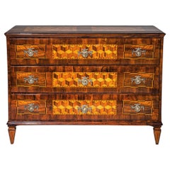 Louis XVI Marquetry Chest of Drawers, Late 18th Century