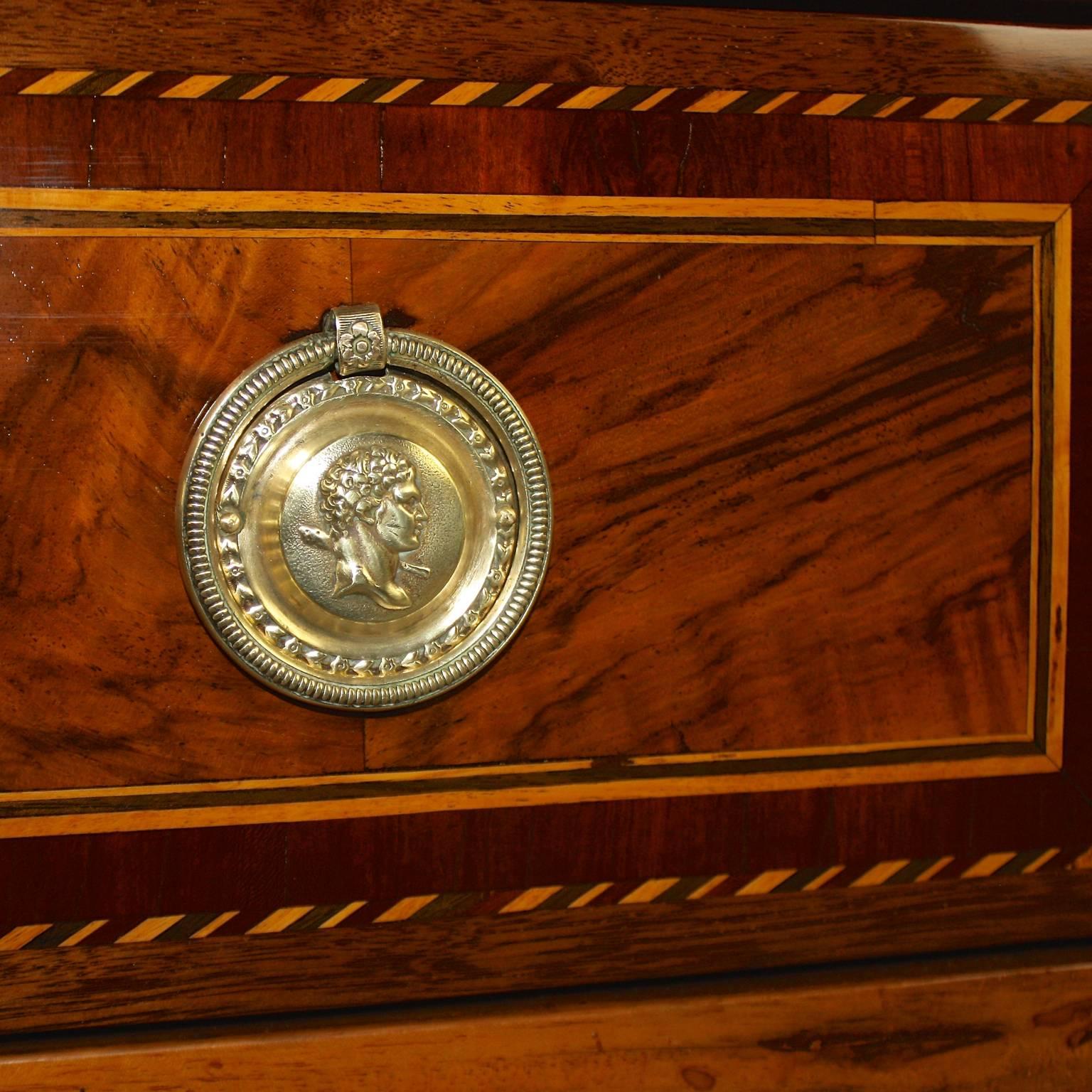 Louis XVI Marquetry Commode or Chest of Drawer, Stamped by Jean Demoulin In Good Condition In Berlin, DE