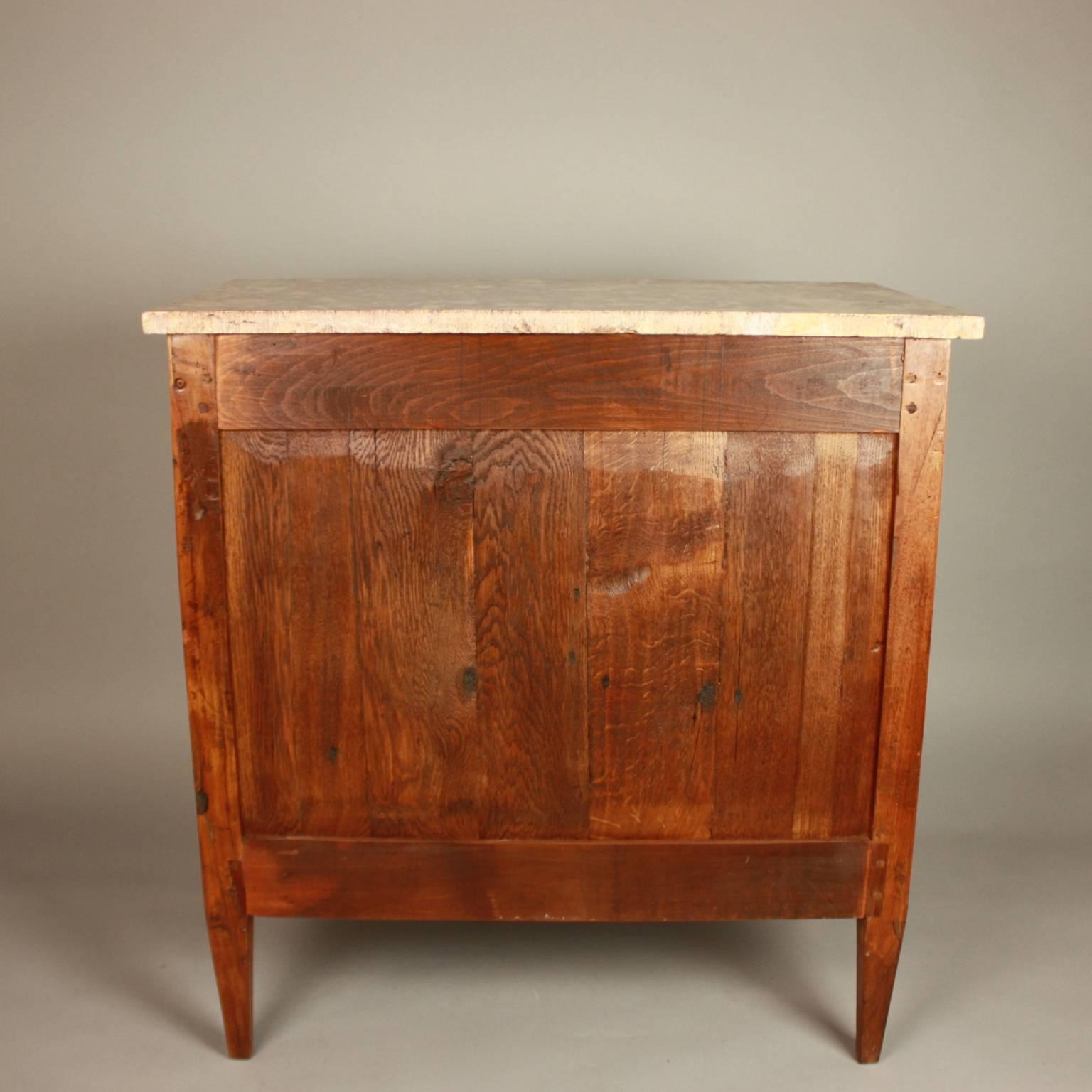 Louis XVI Marquetry Commode or Chest of Drawer, Stamped by Jean Demoulin 1