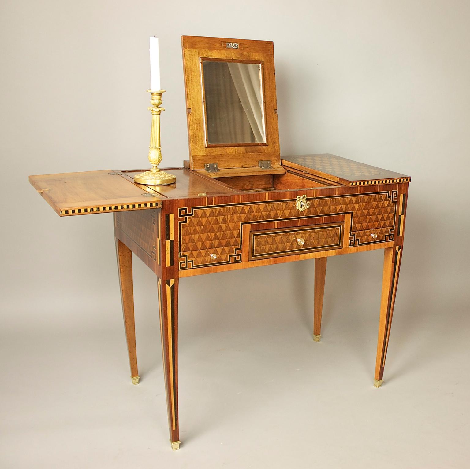 18th Century Louis XVI Geometrical Marquetry Dressing Table or 'Perruquiere' 8