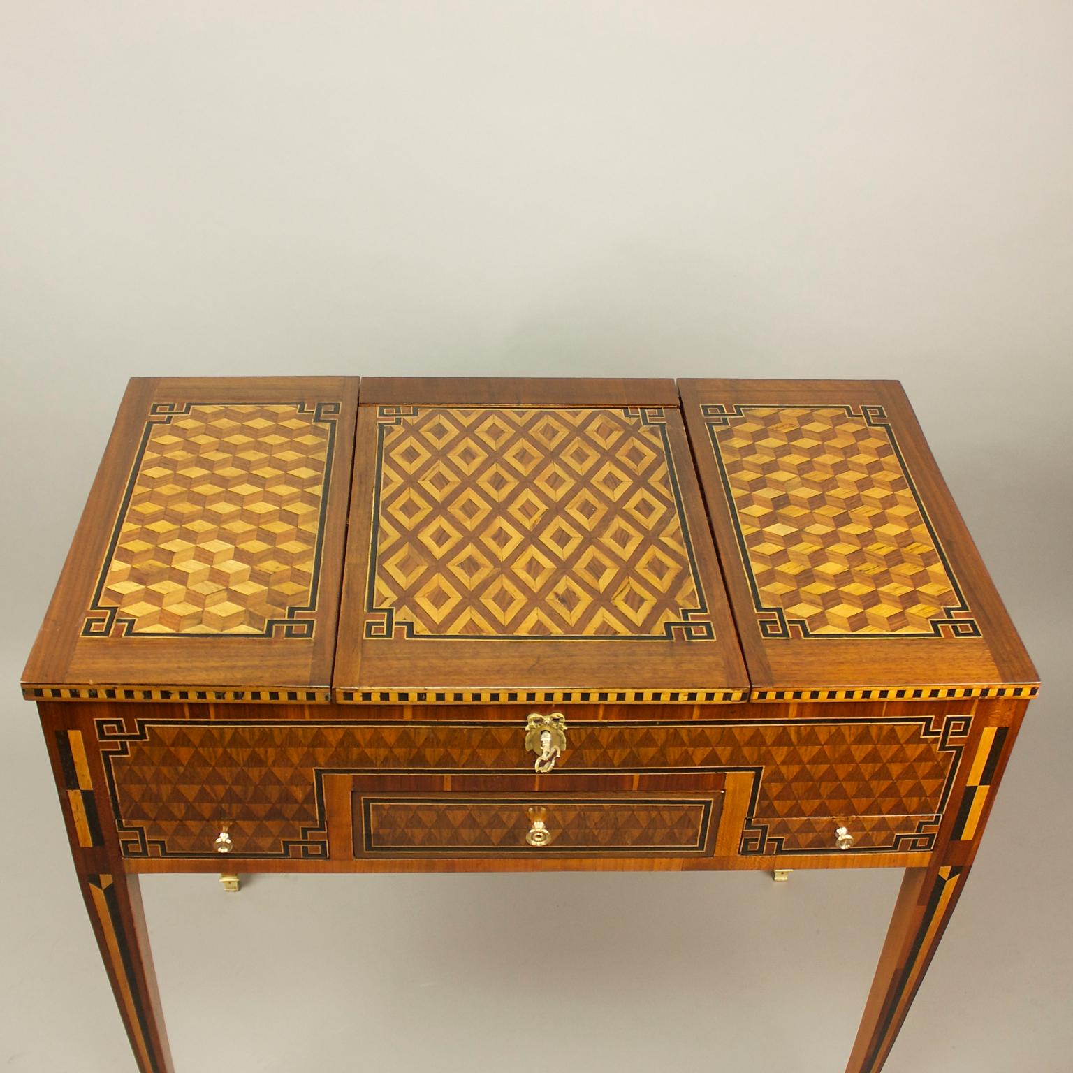 18th Century Louis XVI Geometrical Marquetry Dressing Table or 'Perruquiere' 2